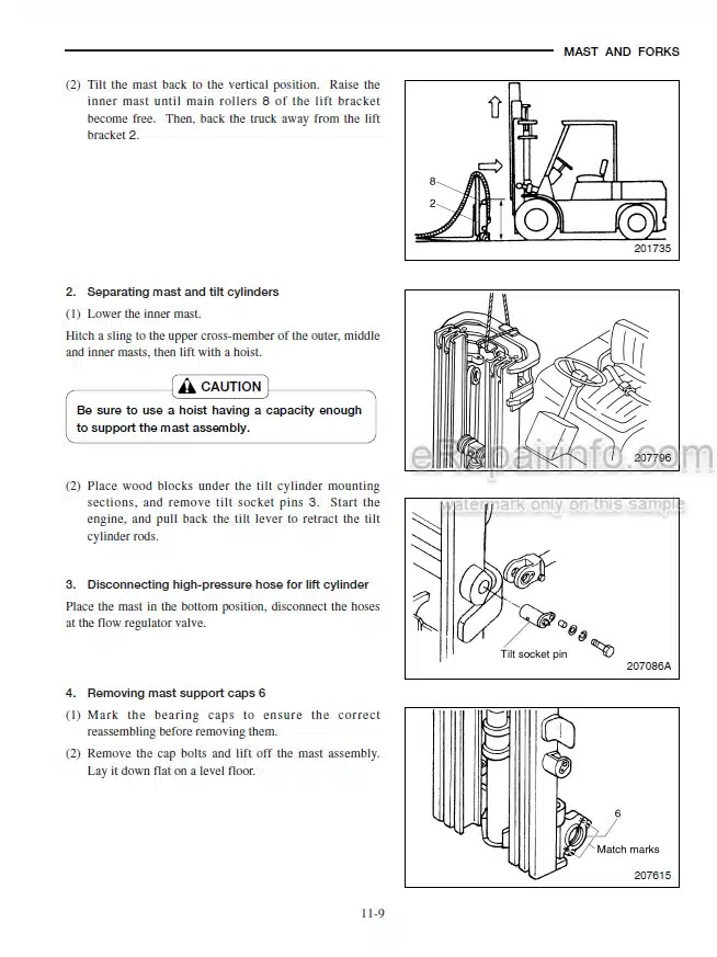 Photo 5 - Mitsubishi FG35 FG40 FG45 FG50 FD35 FD40 FD45 FD50 Service Manual Forklift Chassis And Mast 99739-78100