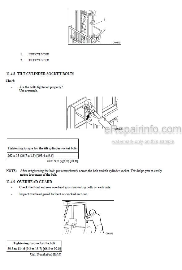 Photo 3 - Mitsubishi FG40N1 FG45N1 FG50CN1 FG50N1 FG55N1 FD40NM1 FD45NM1 FD50CNM1 FD50NM1 FD55NM1 Operation And Maintenance Manual Forklift 99730-7B130