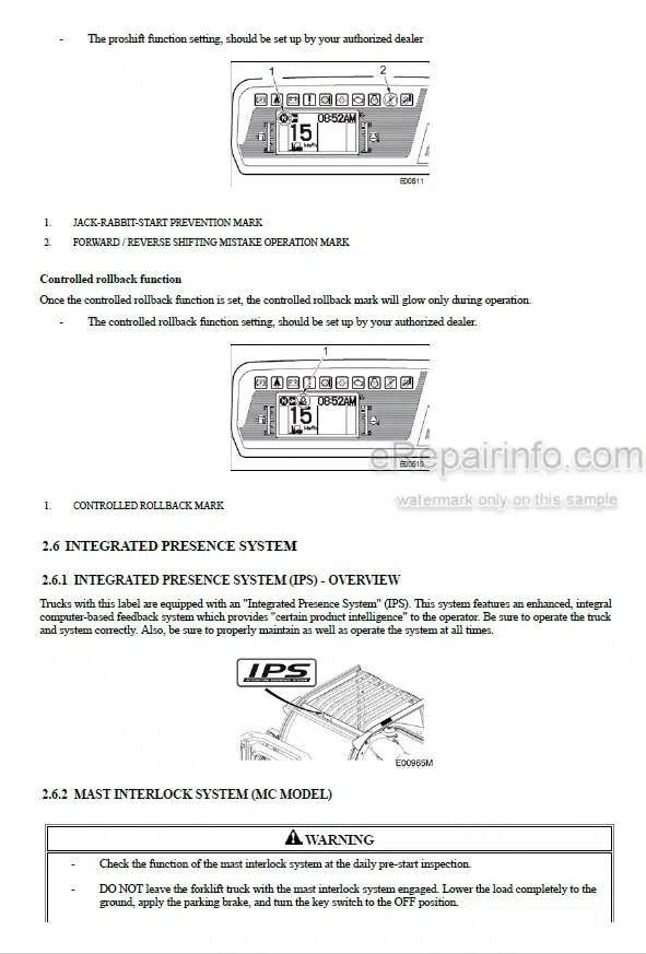 Photo 3 - Mitsubishi FG40N1 FG45N1 FG50CN1 FG50N1 FG55N1 FD40NM1 FD45NM1 FD50CNM1 FD50NM1 FD55NM1 Operation And Maintenance Manual Forklift 99730-7B130