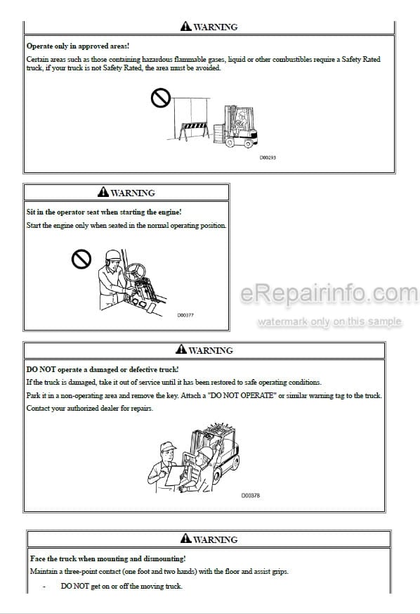 Photo 5 - Mitsubishi FG40N1 FG45N1 FG50CN1 FG50N1 FG55N1 FD40NM1 FD45NM1 FD50CNM1 FD50NM1 FD55NM1 Operation And Maintenance Manual Forklift 99730-7B130