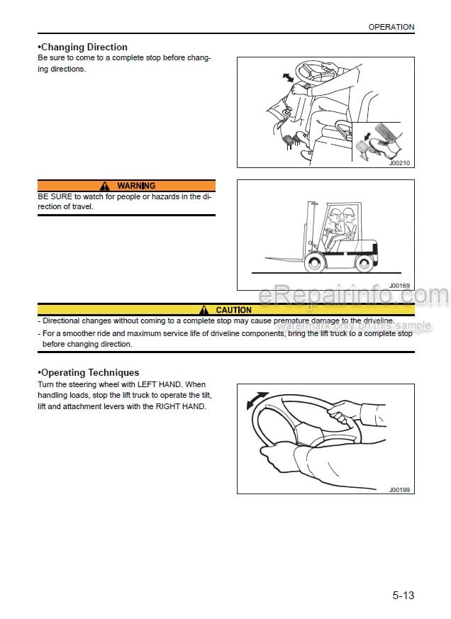 Photo 5 - Mitsubishi FG40N FG45N FG50CN FG50N FG55N FD40N FD45N FD50CN FD50N FD55N Operation And Maintenance Manual Forklift 99730-79100 99730-79120