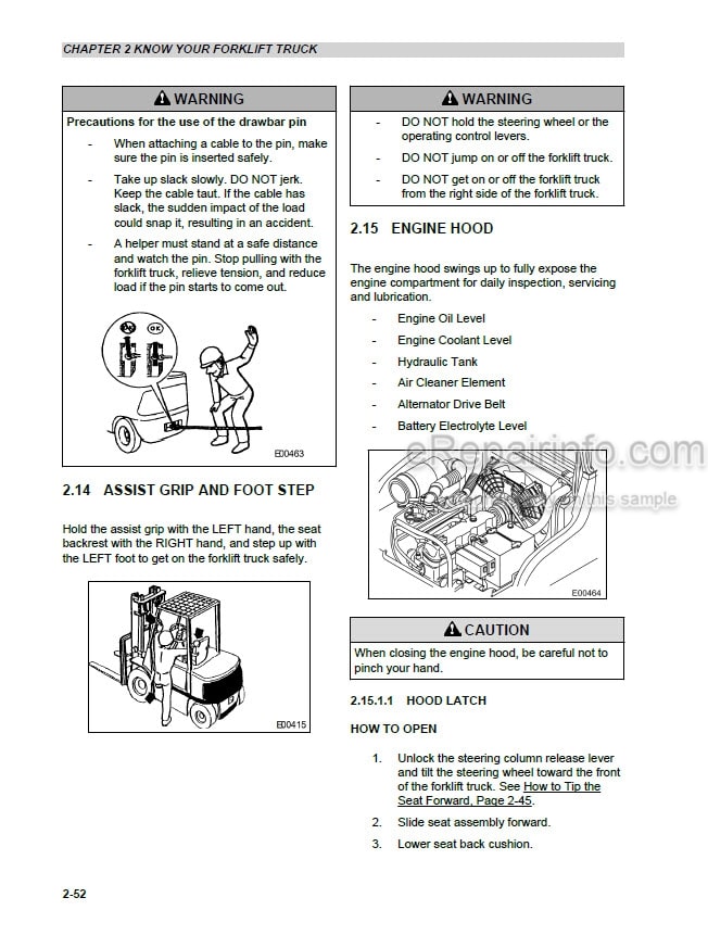 Photo 3 - Mitsubishi FGC15N FGC18N FGC20CN FGC20N FGC25N FGC30N FGC33N Operation And Maintenance Manual Forklift 99720-7C120 99720-7C121[2]