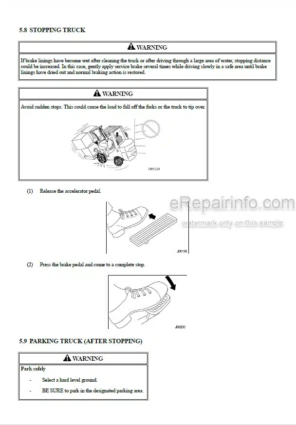 Photo 9 - Mitsubishi FGC35K FGC40K FGC45K FGC55K FGC60K FGC70K Operation And Maintenance Manual Forklift 99730-7D120