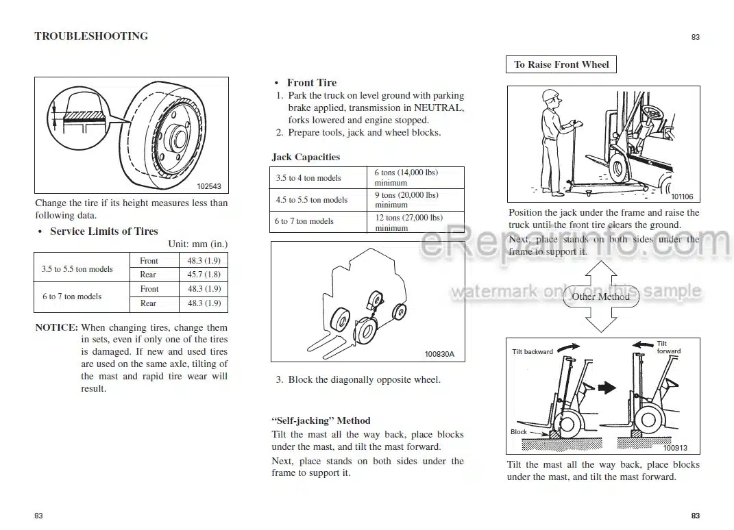Photo 5 - Mitsubishi FGC35K FGC40K FGC40K-STC FGC45KC FGC45K-STC FGC45K FGC55K FGC55K-STC FGC60K FGC70K FGC70K-STC Operation And Maintenance Manual Forklift 99730-7D110 99730-76120 99730-76101