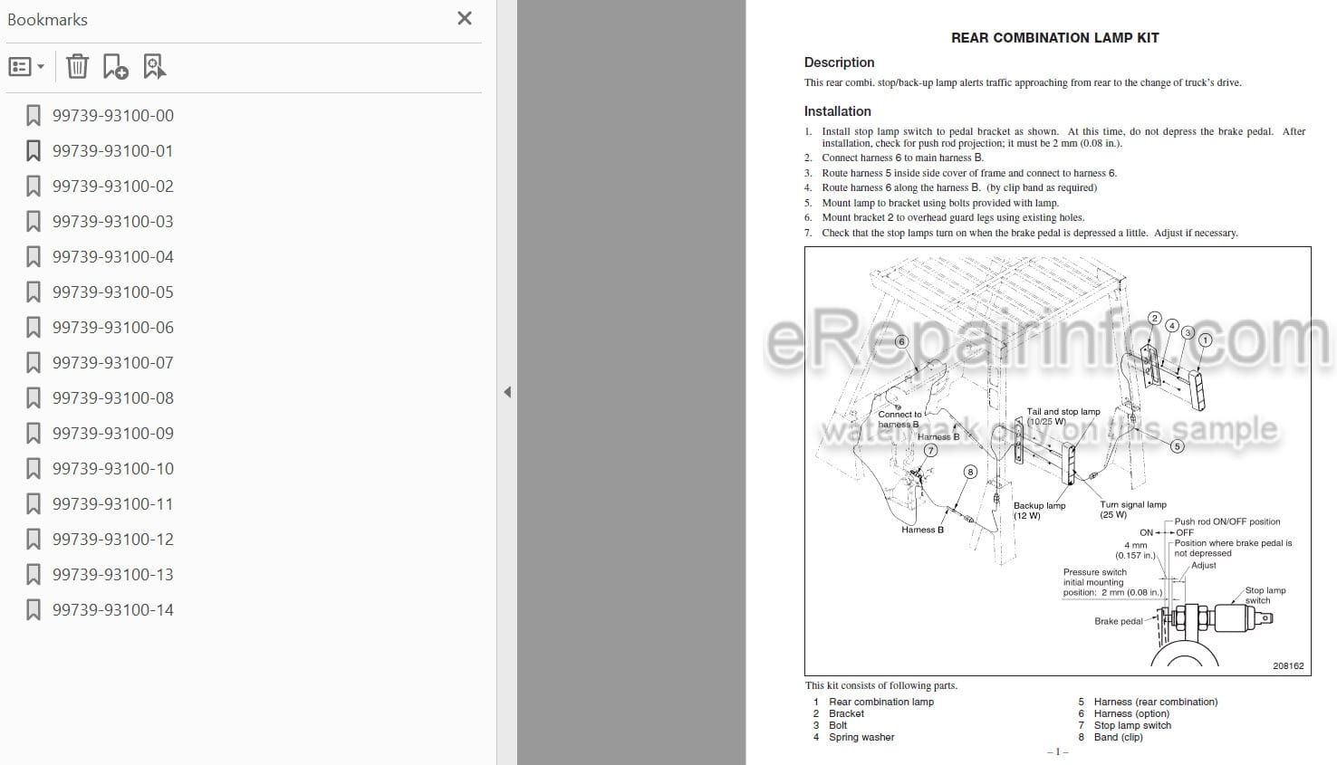 Photo 4 - Mitsubishi FGC35K FGC40K FGC40K STC FGC45KC FGC45K FGC55K FGC55K FGC60K FGC70K FGC70K STC Service Manual Supplement Forklift 99739-93100