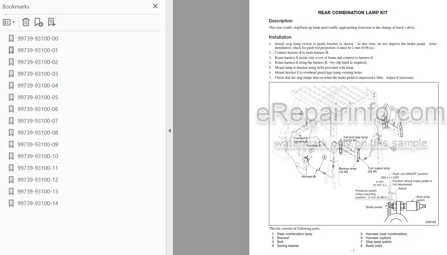 Photo 4 - Mitsubishi FGC35K FGC40K FGC40K STC FGC45KC FGC45K FGC55K FGC55K FGC60K FGC70K FGC70K STC Service Manual Supplement Forklift 99739-93100