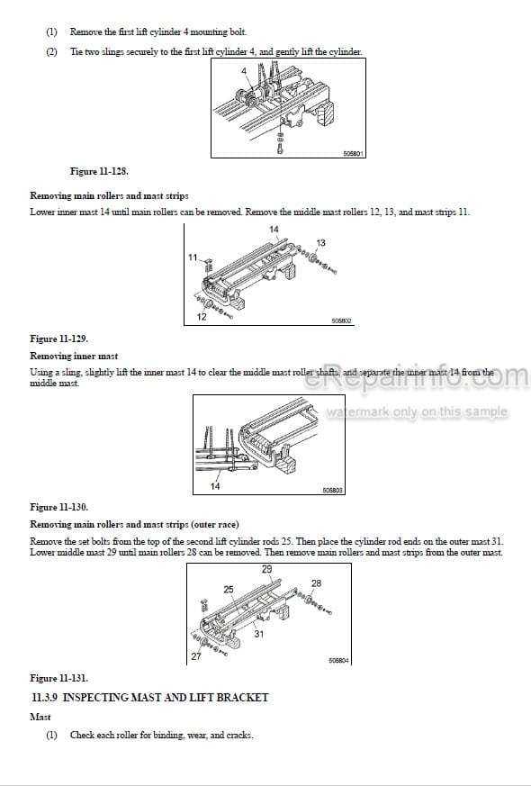 Photo 3 - Mitsubishi FGC35K FGC40K FGC45K FGC55K FGC60K FGC70K Service Manual Forklift Chassis And Mast 99739-7D110