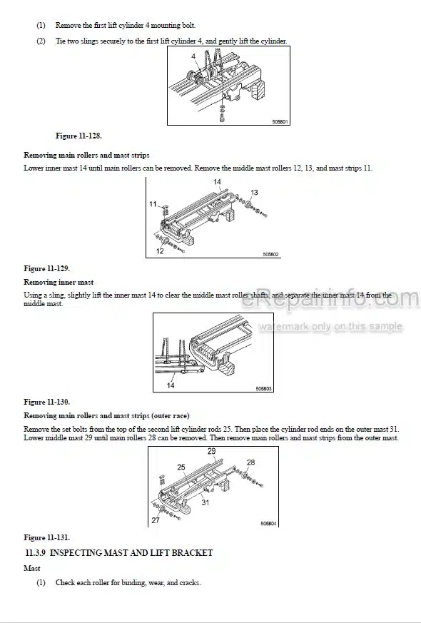 Photo 3 - Mitsubishi FGC35K FGC40K FGC45K FGC55K FGC60K FGC70K Service Manual Forklift Chassis And Mast 99739-7D110