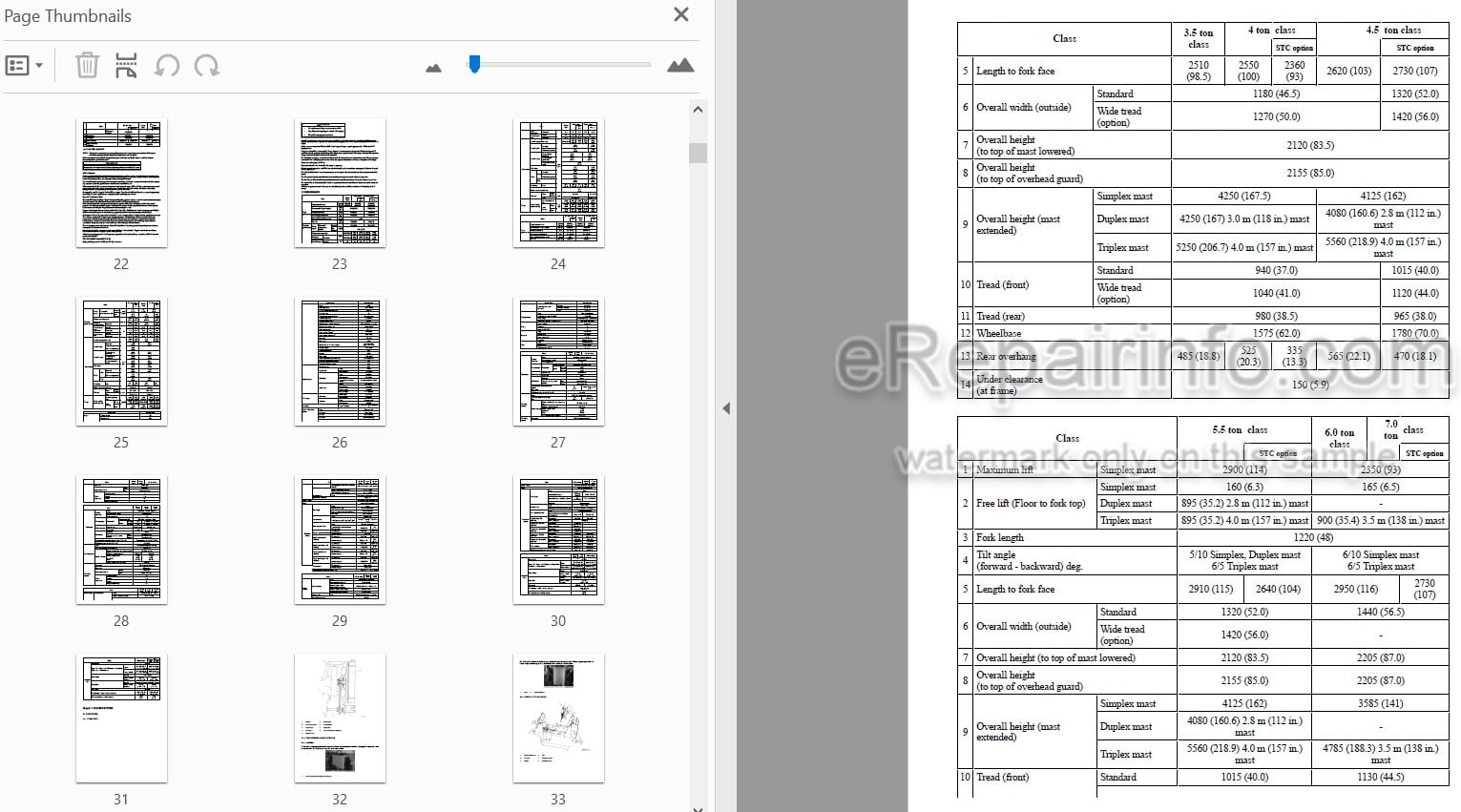 Photo 5 - Mitsubishi FGC35K FGC40K FGC45K FGC55K FGC60K FGC70K Service Manual Forklift Chassis And Mast 99739-7D110