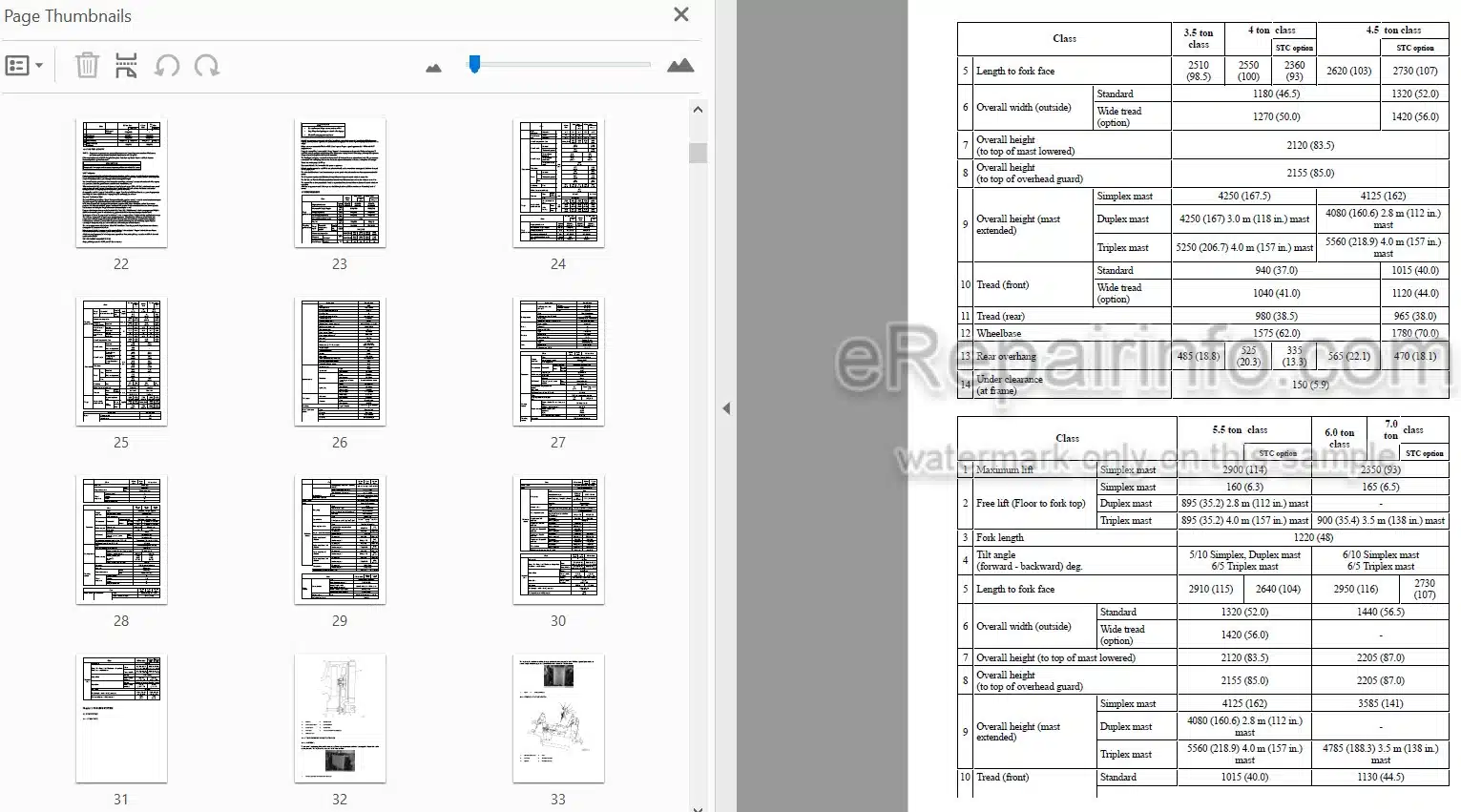 Photo 5 - Mitsubishi FGC35K FGC40K FGC45K FGC55K FGC60K FGC70K Service Manual Forklift Chassis And Mast 99739-7D110