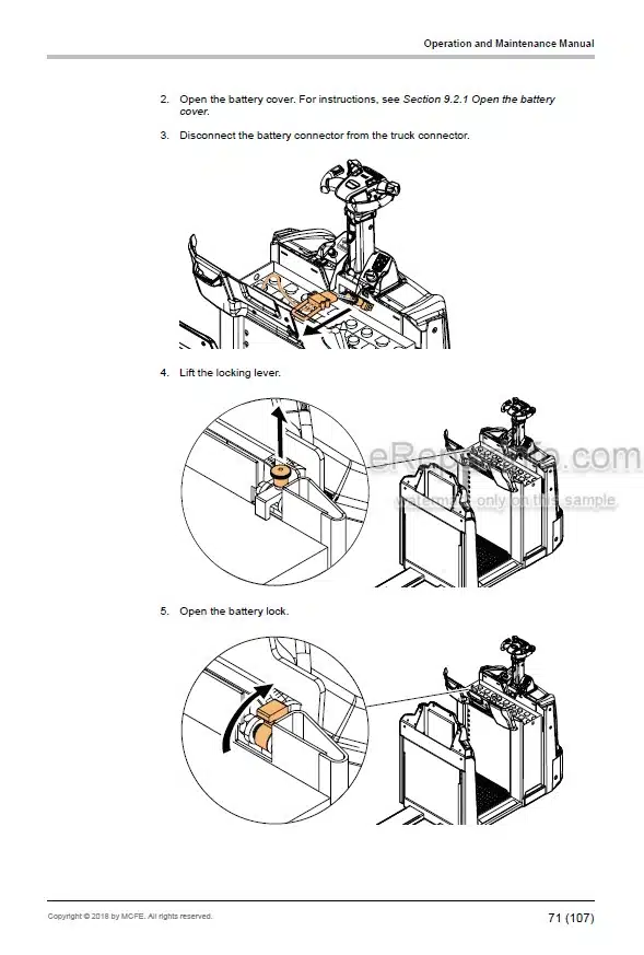 Photo 7 - Mitsubishi OPB12N2F OPB12N2P OPB20N2 OPB20N2P OPB25N2 OPB25N2P Operation And Maintenance Manual Lift Truck 638521