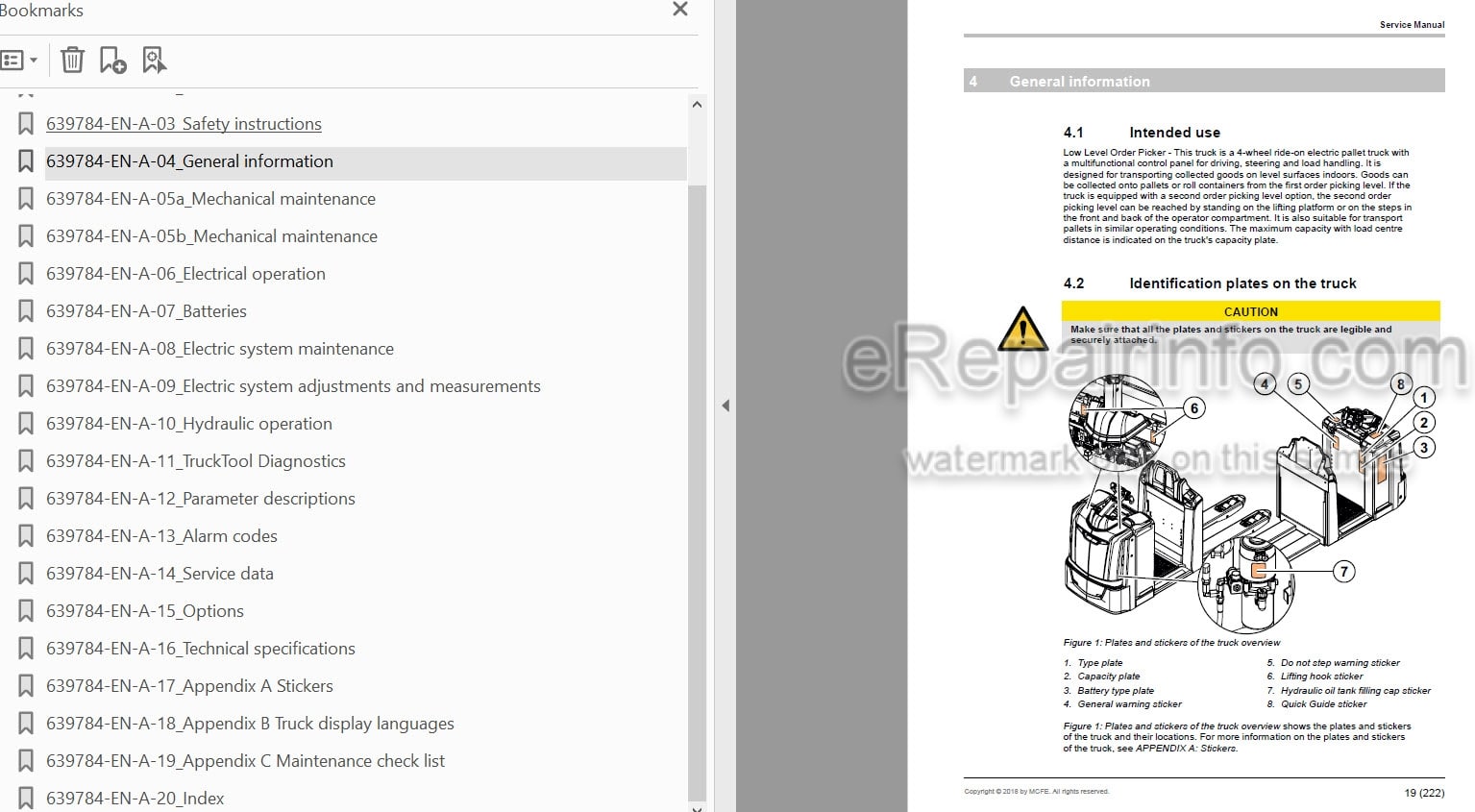 Photo 4 - Mitsubishi OPB12N2F OPB12N2P OPB20N2 OPB20N2P OPB25N2 OPB25N2P Service Manual Lift Truck 639784 EN FRA DE