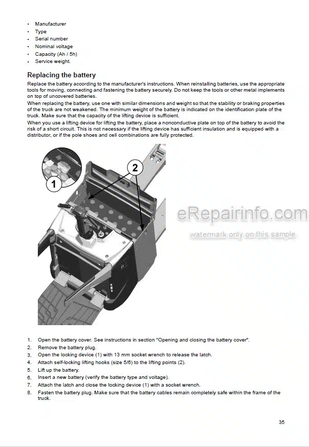 Photo 9 - Mitsubishi PBV20N2 PBF25N2 PBP20N2R Operation And Maintenance Manual Pallet Truck WWHPU-00110