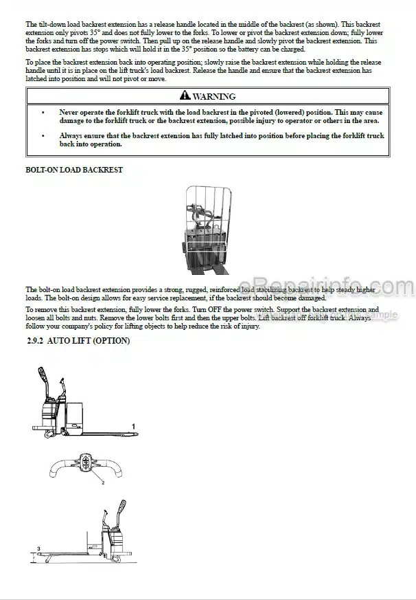 Photo 6 - Mitsubishi PMT45M Operation And Maintenance Manual Walkie Rider Pallet OMFAA-A2W42-200