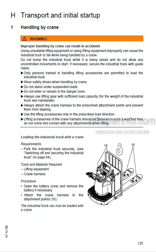 Photo 5 - Mitsubishi PWR30 Operating And Maintenance Instructions Forklift 51257797