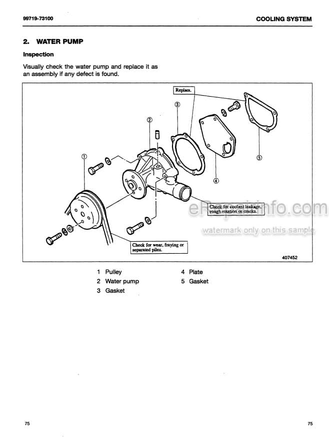 Photo 5 - Mitsubishi S4Q2 Service Manual Diesel Engine For FD10 FD14 FD15 FD18 Forklifts 99719-73100