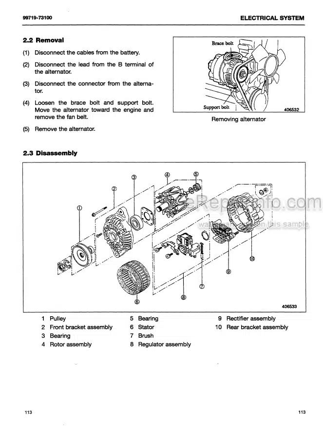 Photo 4 - Mitsubishi S4Q2 Service Manual Diesel Engine For FD10 FD14 FD15 FD18 Forklifts 99719-73100