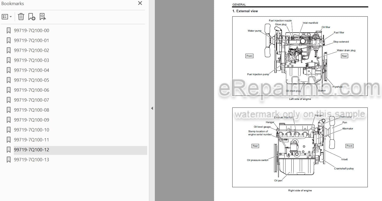 Photo 3 - Mitsubishi S4Q2 Service Manual Diesel Engine For Forklifts 99719-7Q100