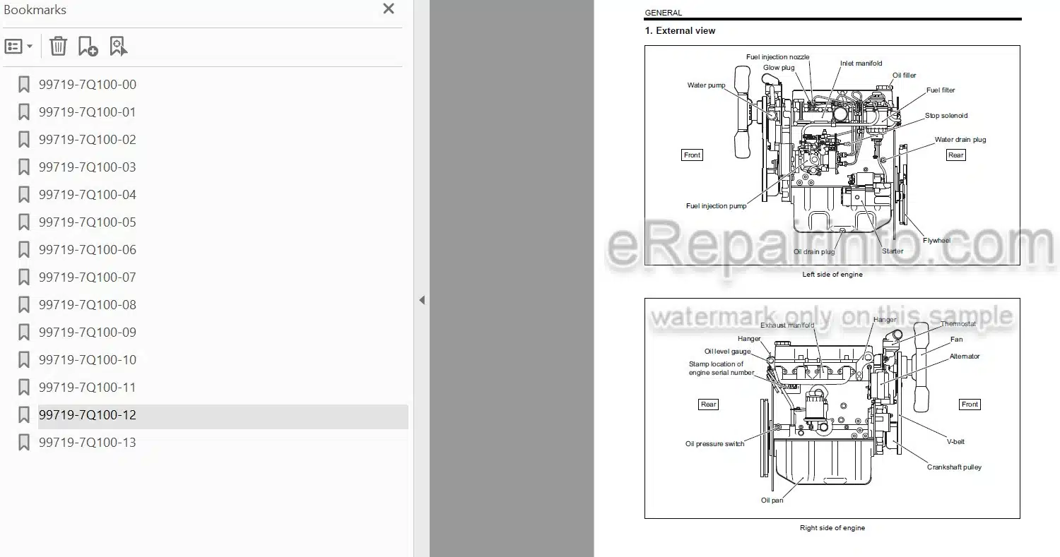 Photo 3 - Mitsubishi S4Q2 Service Manual Diesel Engine For Forklifts 99719-7Q100