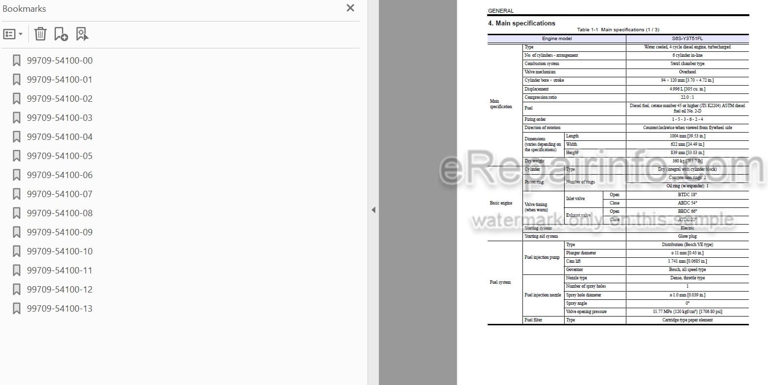 Photo 3 - Mitsubishi S6S-T Service Manual Diesel Engine For Forklift 99709-54100 99709-7B100