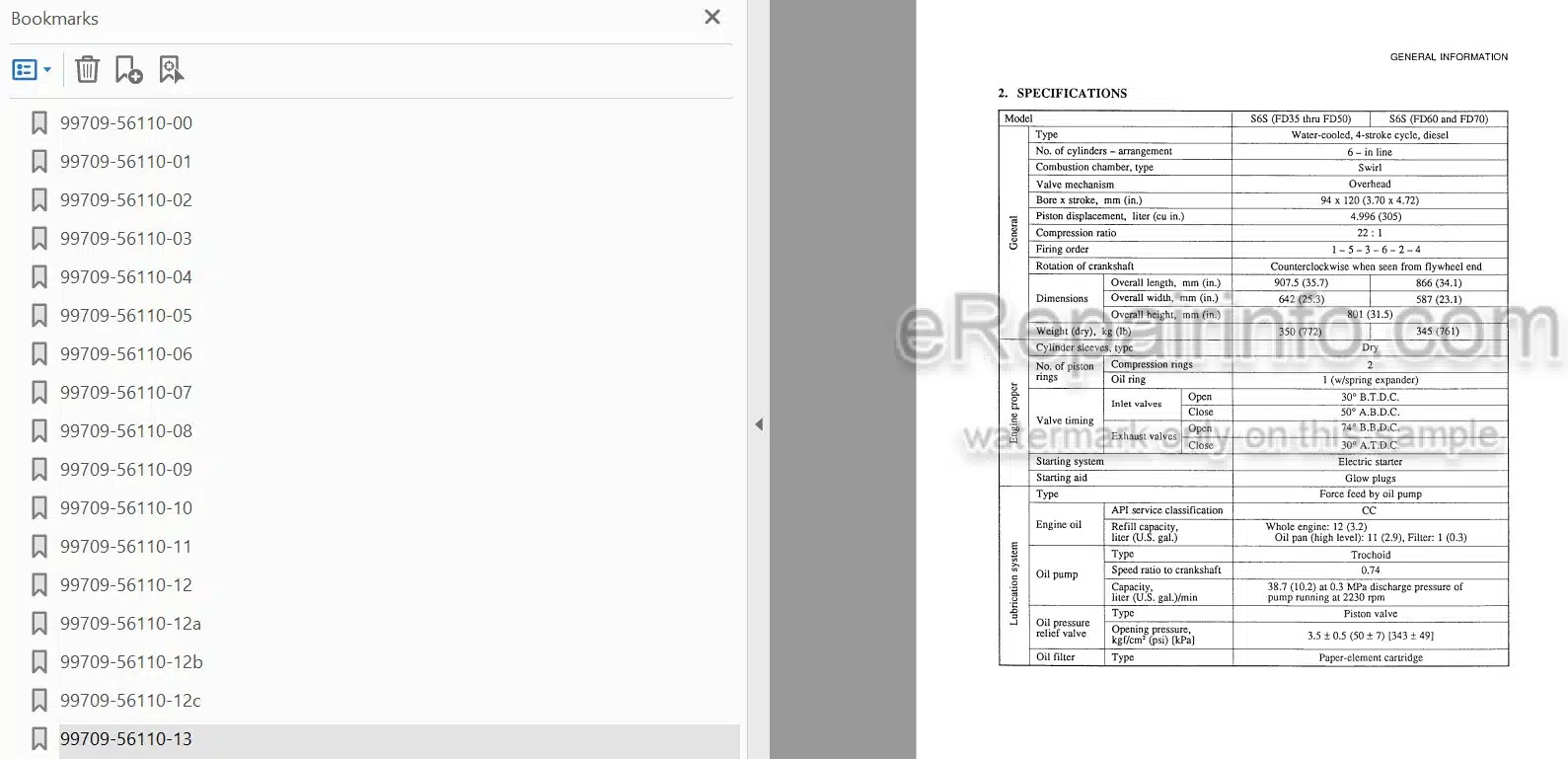 Photo 3 - Mitsubishi S6S Service Manual Diesel Engine For Forklift 99709-56110