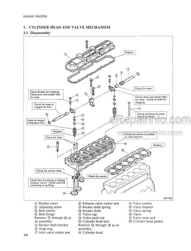 Photo 5 - Mitsubishi S6S Service Manual Diesel Engine For Forklift 99709-56110