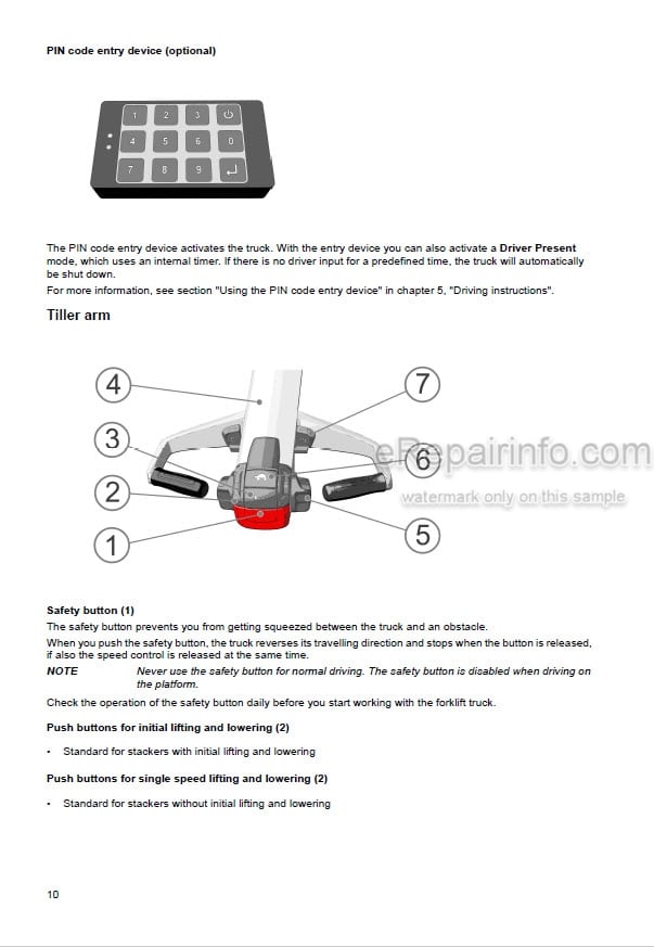 Photo 4 - Mitsubishi SBP10N SBP12N SBP12NI SBP16N SBP16NI Operation And Maintenance Manual Reach Truck WWHSU-00211