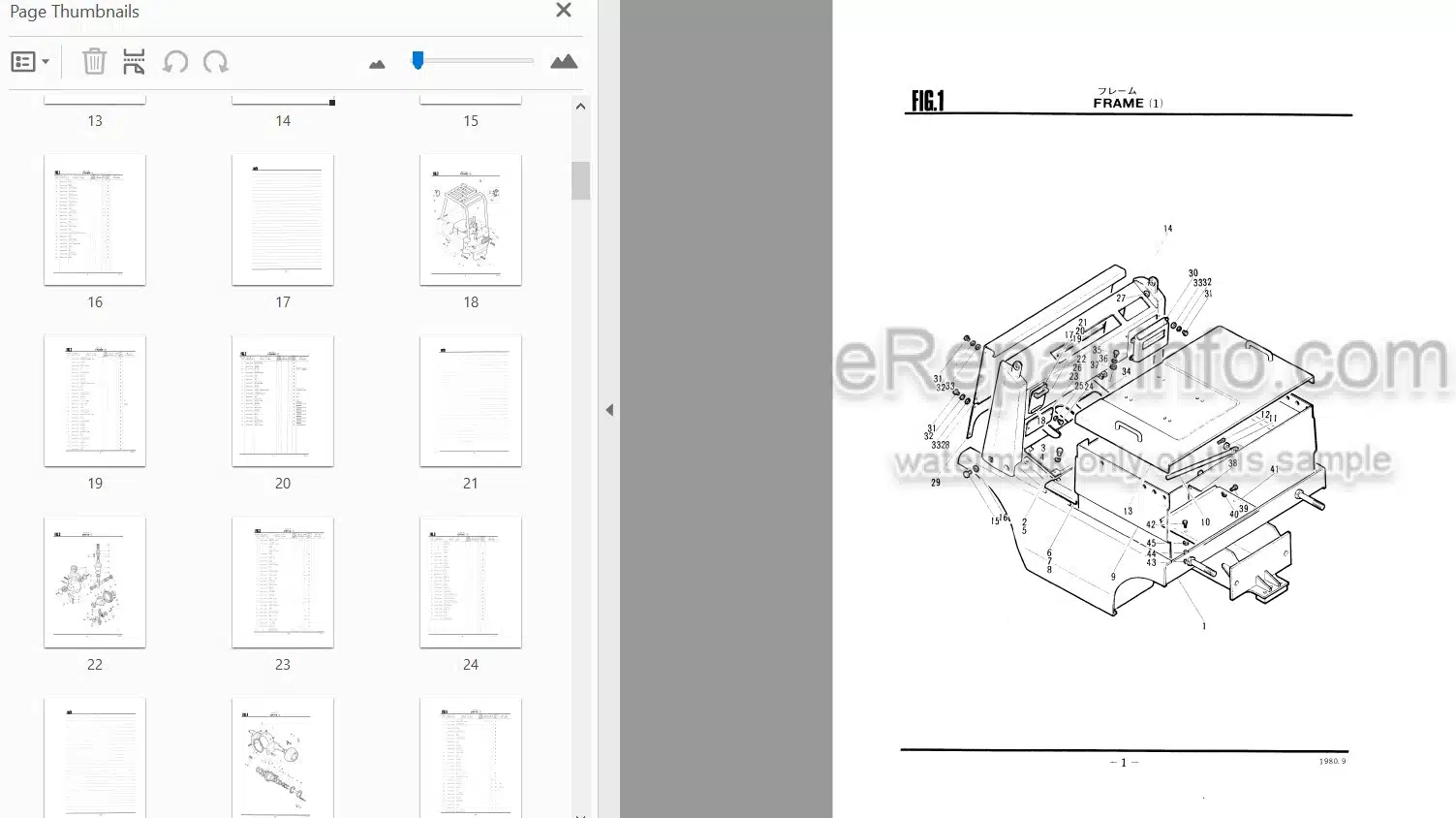 Photo 4 - Nippon Yusoki FB14P-43 FB14P-43CS FB14P-43FCS FB14P-43P FB15P-43 FB15P-43CS FB15P-43FCS FB15P-43P Parts List Forklift