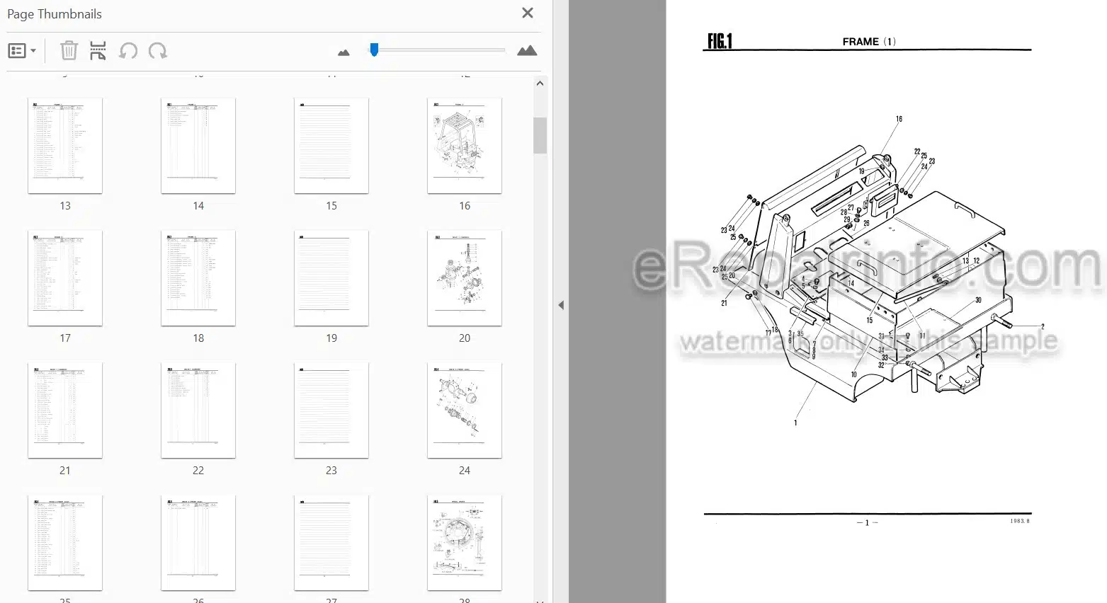 Photo 4 - Nippon Yusoki FB14P FB15P FB18P Parts List Forklift