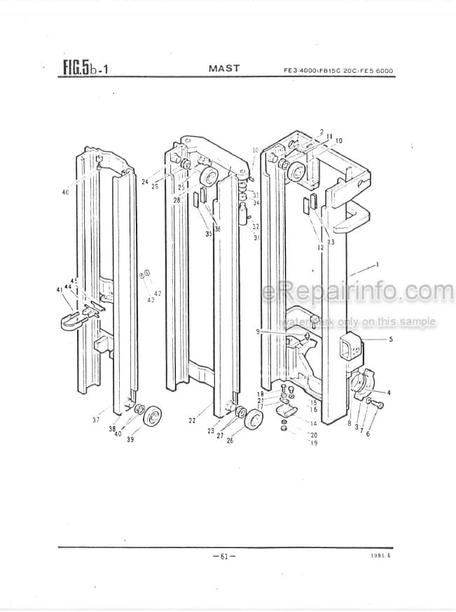 Photo 5 - Nippon Yusoki FE FB Series-M Parts List Forklift