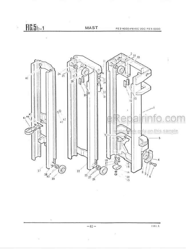 Photo 5 - Nippon Yusoki FE FB Series-M Parts List Forklift