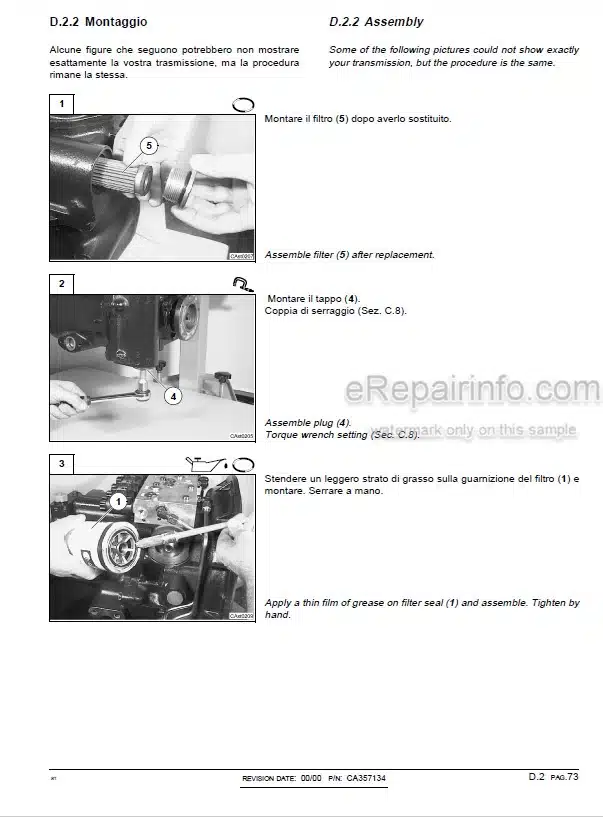 Photo 11 - Carraro TLB2 Pwershift Repair Manual Transmission For Komatsu WB140PS-2 WB150PS-2 Backhoe Loader CEBD009200