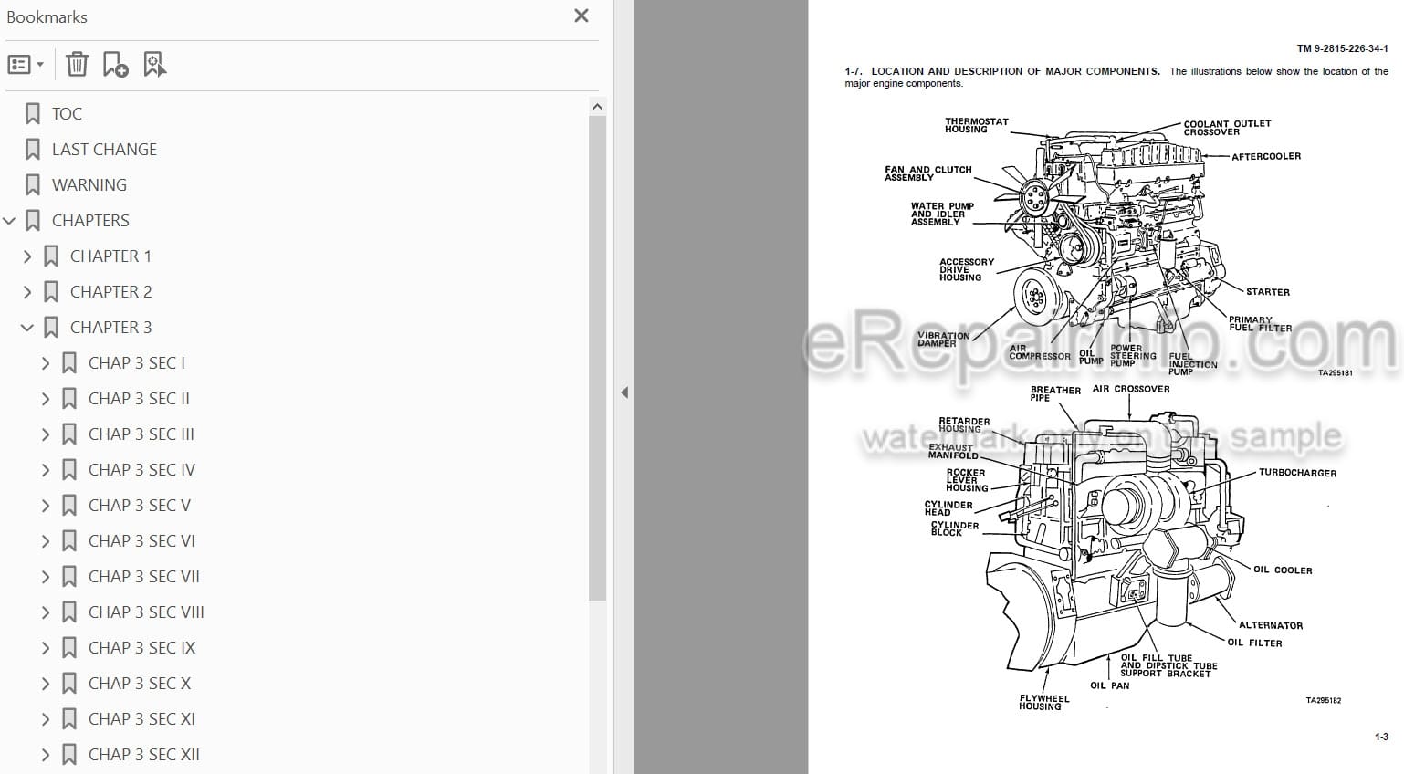 Photo 4 - Cummins NTC400BC2 Direct And General Support Maintenance Manual Engine TM92815226341