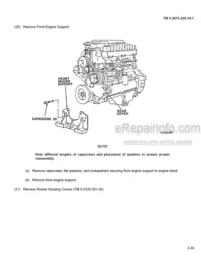 Photo 7 - Cummins NTC400 M915 M920 Support And Maintenance Manual Engine