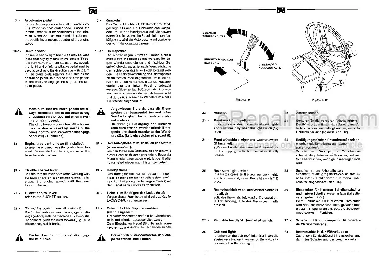 Photo 6 - Komatsu 100DE-272 Service And Operators Manual Loading Shovel Backhoe FAI100DE-272