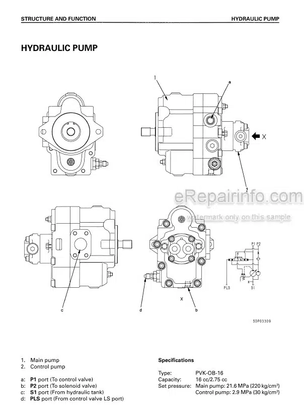Photo 3 - Komatsu 15MR-1 Shop Manual Mini Excavator SEBM019002 SN 10001-
