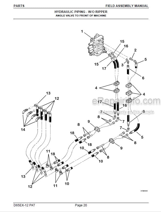 Photo 12 - Komatsu Avance D65EX-12 PAT Field Assembly Manual Crawler Dozer CEAWD01701 SN 62745-