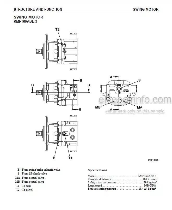 Photo 3 - Komatsu Avance PC300LL-6 Shop Manual Logging Excavator CEBM009500 SN 84001-