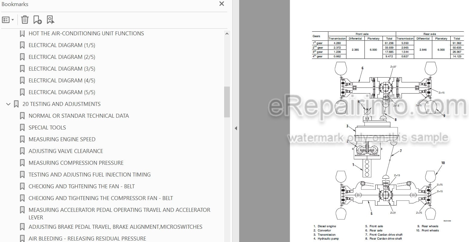 Photo 4 - Komatsu Avance WB91R-2 WB93R-2 Shop Manual Backhoe Loader WEBM000401
