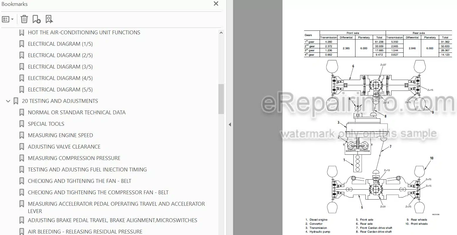 Photo 4 - Komatsu Avance WB91R-2 WB93R-2 Shop Manual Backhoe Loader WEBM000401