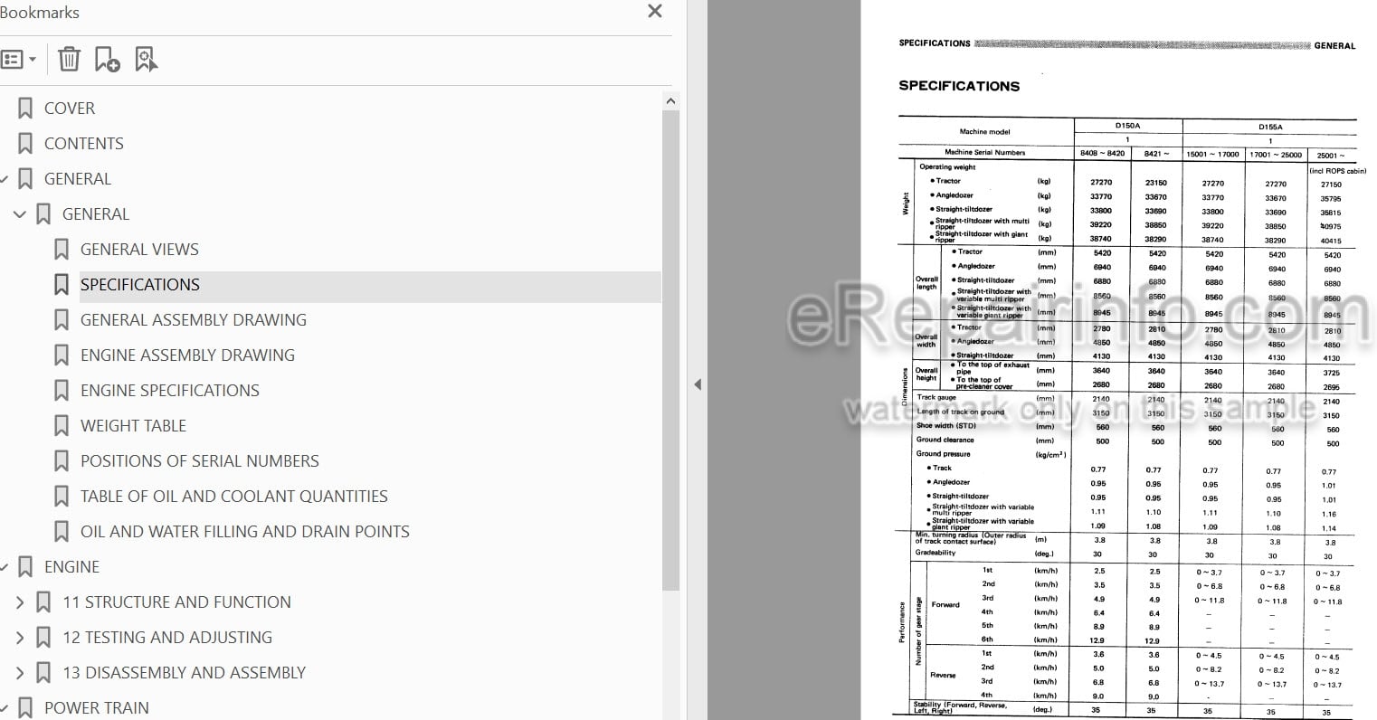 Photo 3 - Komatsu D150A-1 D155A-1 Shop Manual Bulldozer SEBM0170A07 SN 8408- 15001-