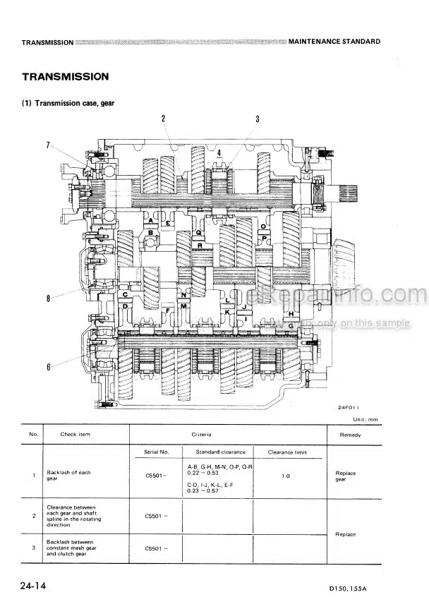 Photo 5 - Komatsu D150A-1 D155A-1 Shop Manual Bulldozer SEBM0170A07 SN 8408- 15001-