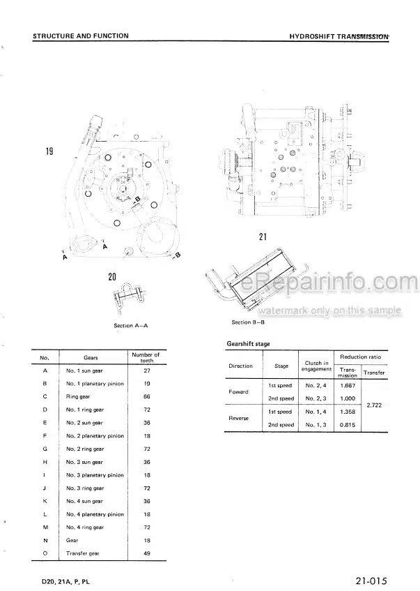 Photo 3 - Komatsu D20 D21A D20-PL5 D21P-5 Shop Manual Bulldozer SEBM0101D00 SN 45001- 45003-