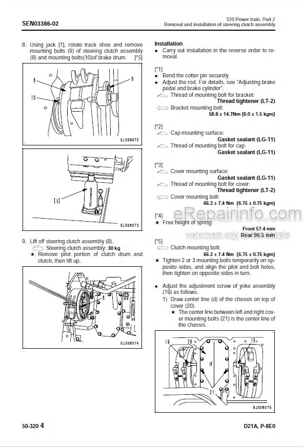 Photo 3 - Komatsu D21A-8E D21P-8E0 Shop Manual Bulldozer SEN03320-04 SN 90001-