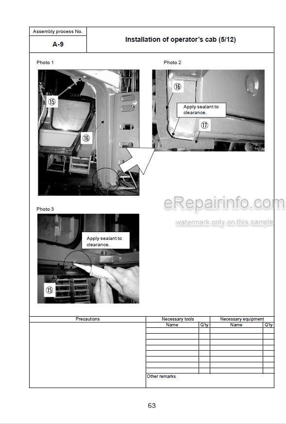 Photo 9 - Komatsu D275AX-5E0 Field Assembly Instruction Bulldozer GEN00052-01 SN 30001-