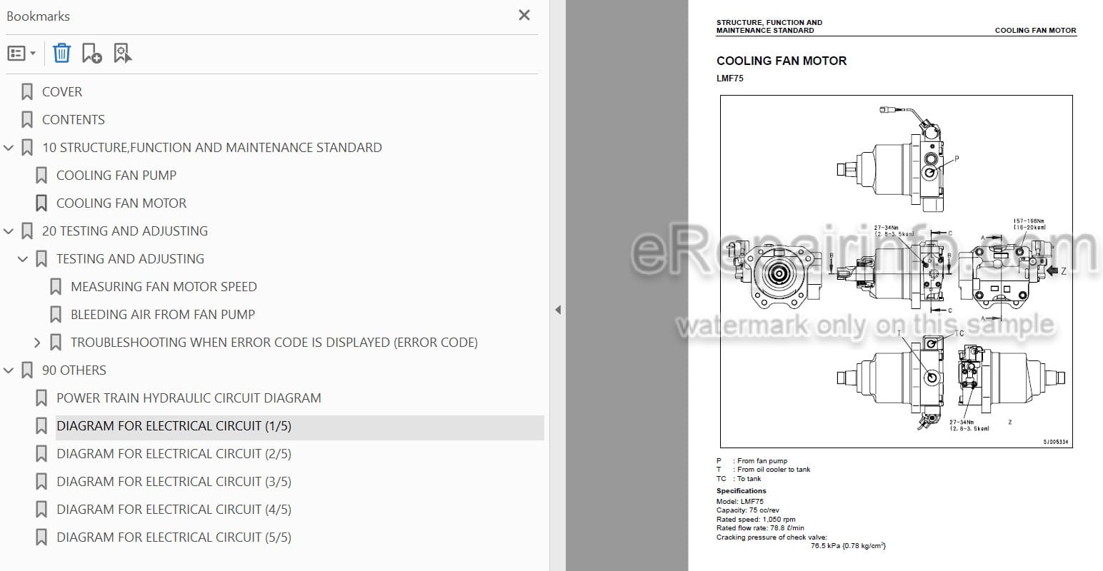 Photo 4 - Komatsu D275AX-5 Landfill Specification Shop Manual Bulldozer SEBM032700 SN 20001-