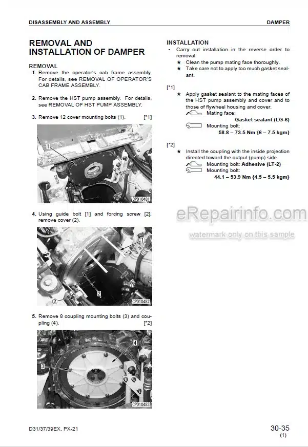 Photo 1 - Komatsu D31EX-21 D31PX-21 D37EX-21 D37PX-21 D39EX-21 D39PX-21 Shop Manual Bulldozer SEBM035005 SN 50501- 5501- 1501-