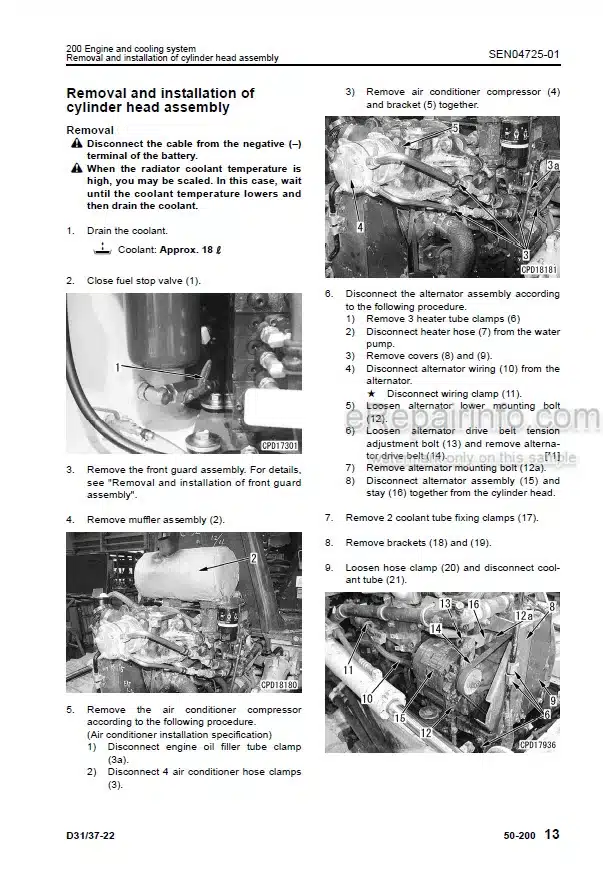 Photo 7 - Komatsu D31EX-21 D31PX-21 D37EX-21 D37PX-21 D39EX-21 D39PX-21 Shop Manual Bulldozer SEBM035005 SN 50501- 5501- 1501-