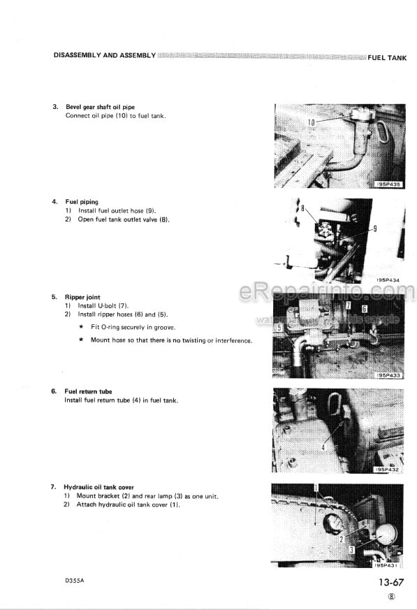 Photo 8 - Komatsu D355A-3 Shop Manual Bulldozer SEBM0195B09 SN 3301-