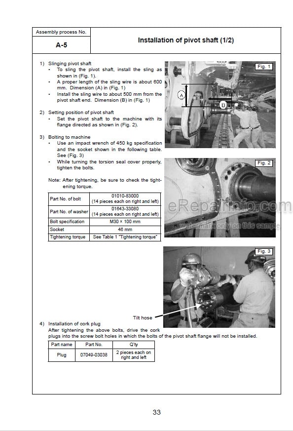 Photo 7 - Komatsu D375A-5E0 Field Assembly Instruction Bulldozer GEN00054-04 SN 50001-